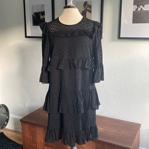 Ruffle eyelet tiered dress